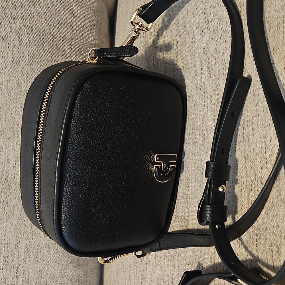 Cole Haan Black Crossbody Bag with Gold Accents